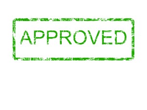 Approved Green Rubber Stamp